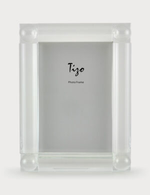 4X6 – Crystal Glass Frame 4 Corner Ball Clear