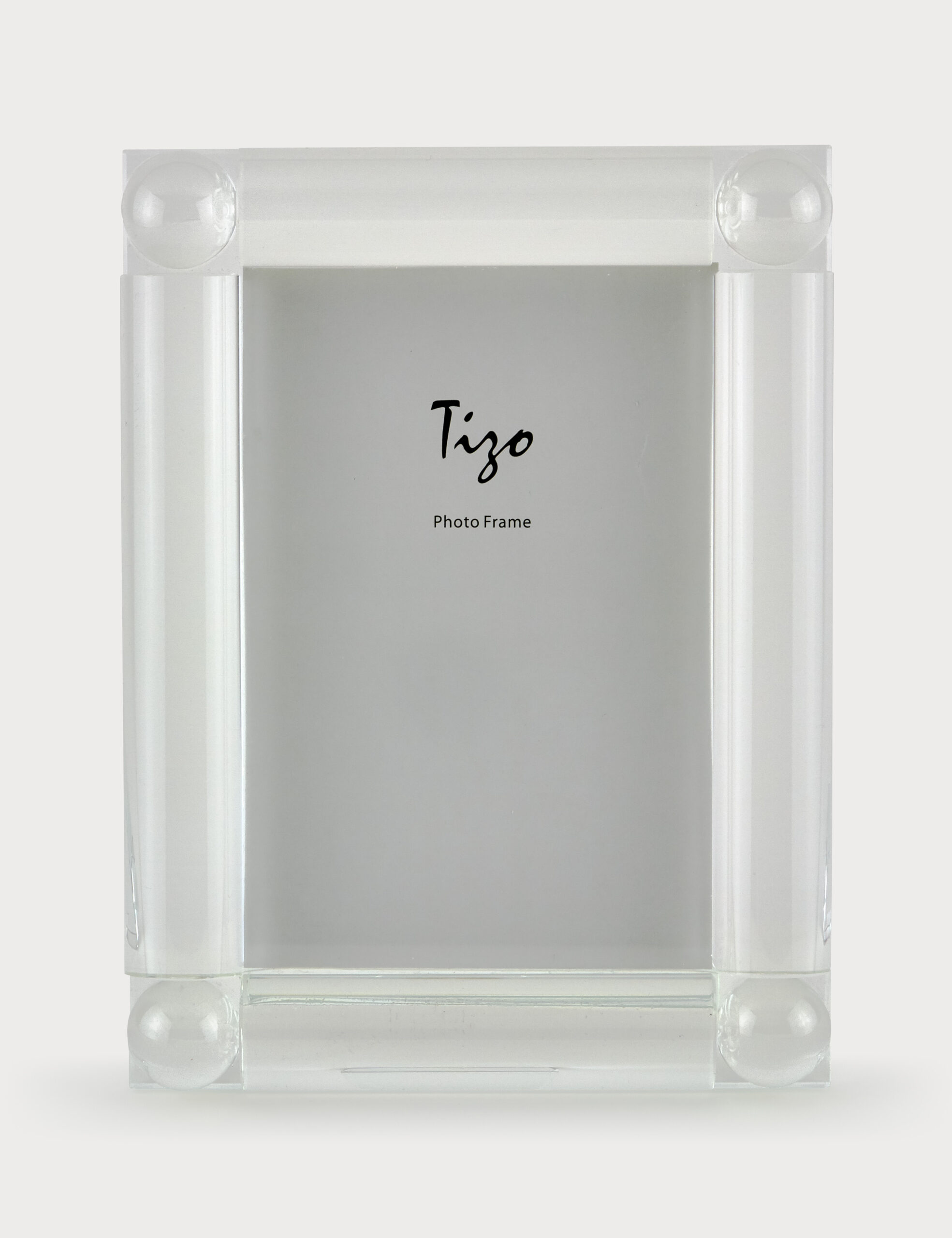 4X6 – Crystal Glass Frame 4 Corner Ball Clear