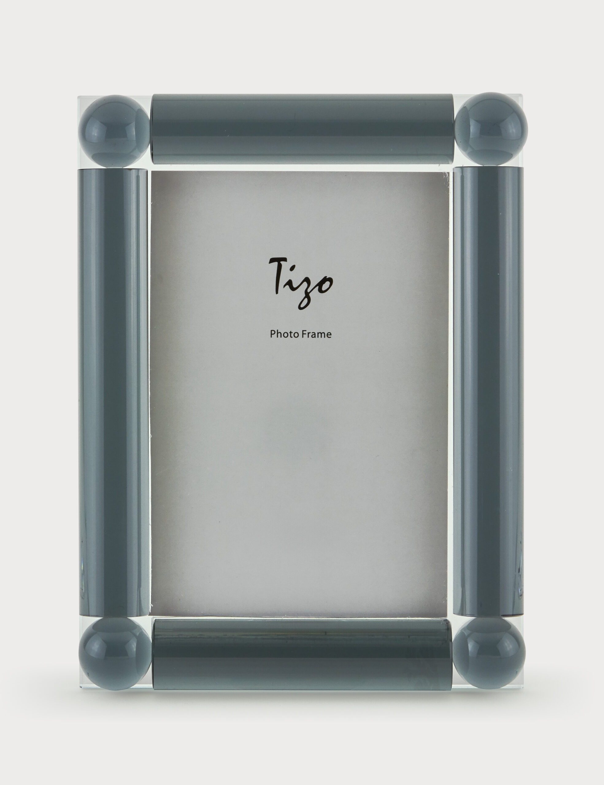 4X6 – Crystal Glass Frame 4 Corner Ball Grey