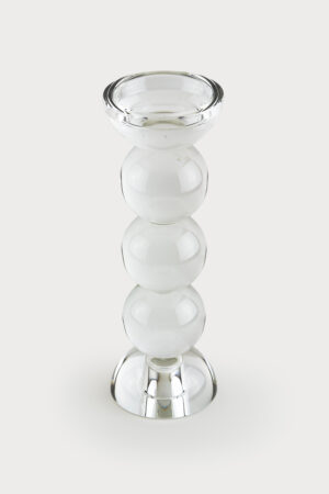 Crystal Glass Ball Candle Holder Clear Sm.
