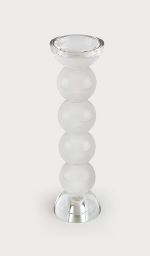 Crystal Glass Ball Candle Holder Clear Md.