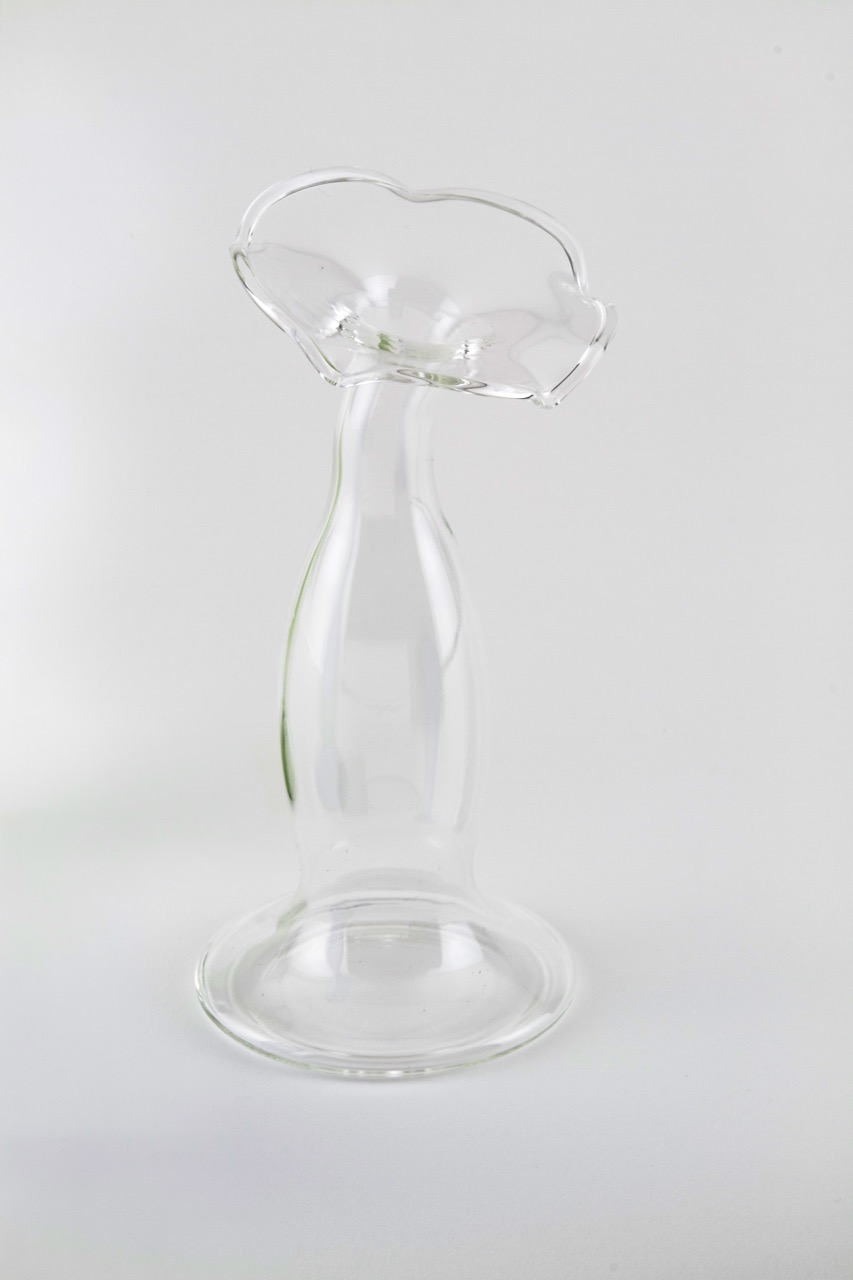 Glass Narrow Bud Angeled Neck Clear