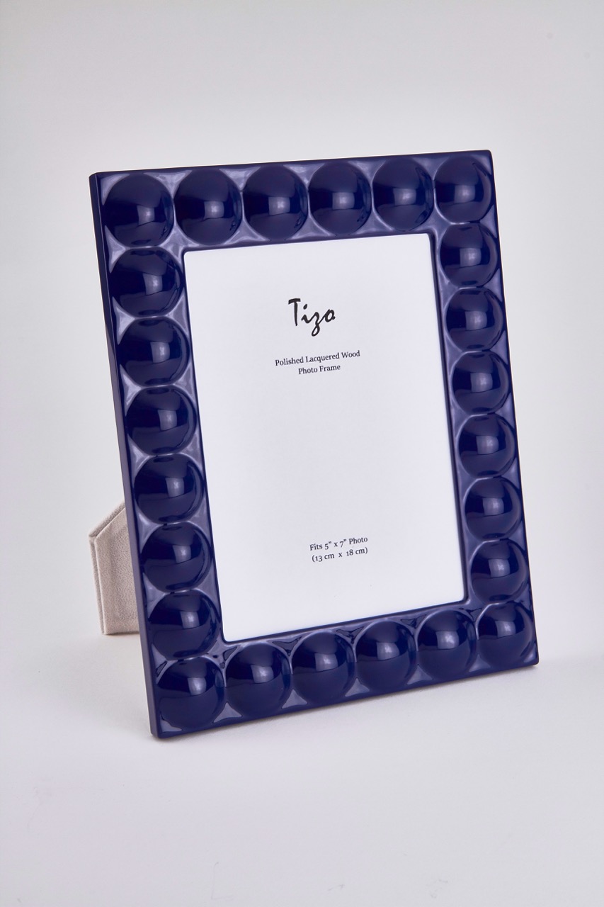 Lacquer Wood Frame Navy Blue