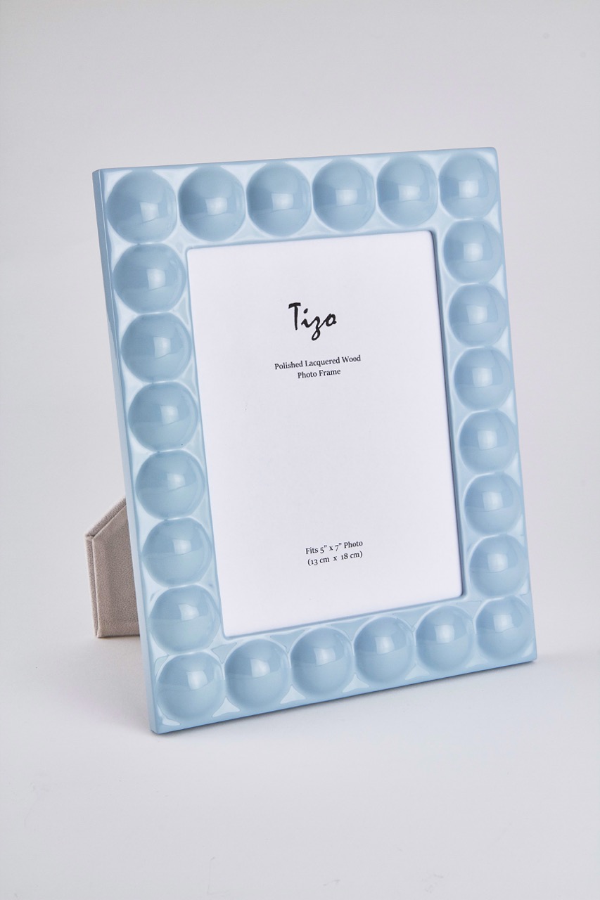 Lacquer Wood Frame Light Blue