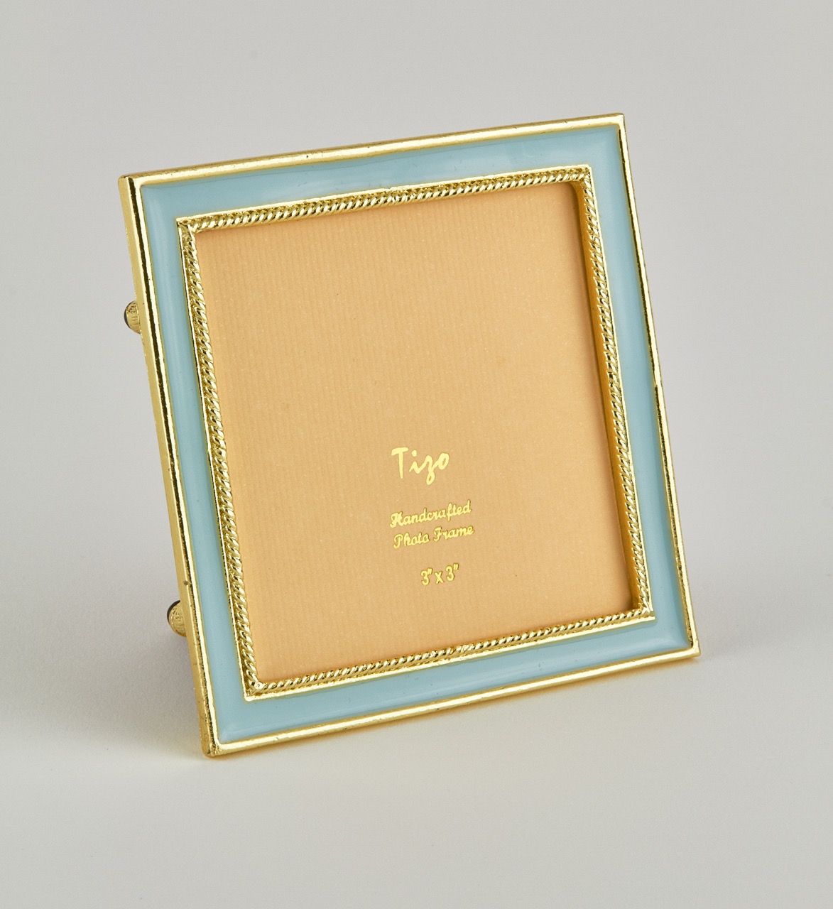 Enamel Gold Frame Baby Blue