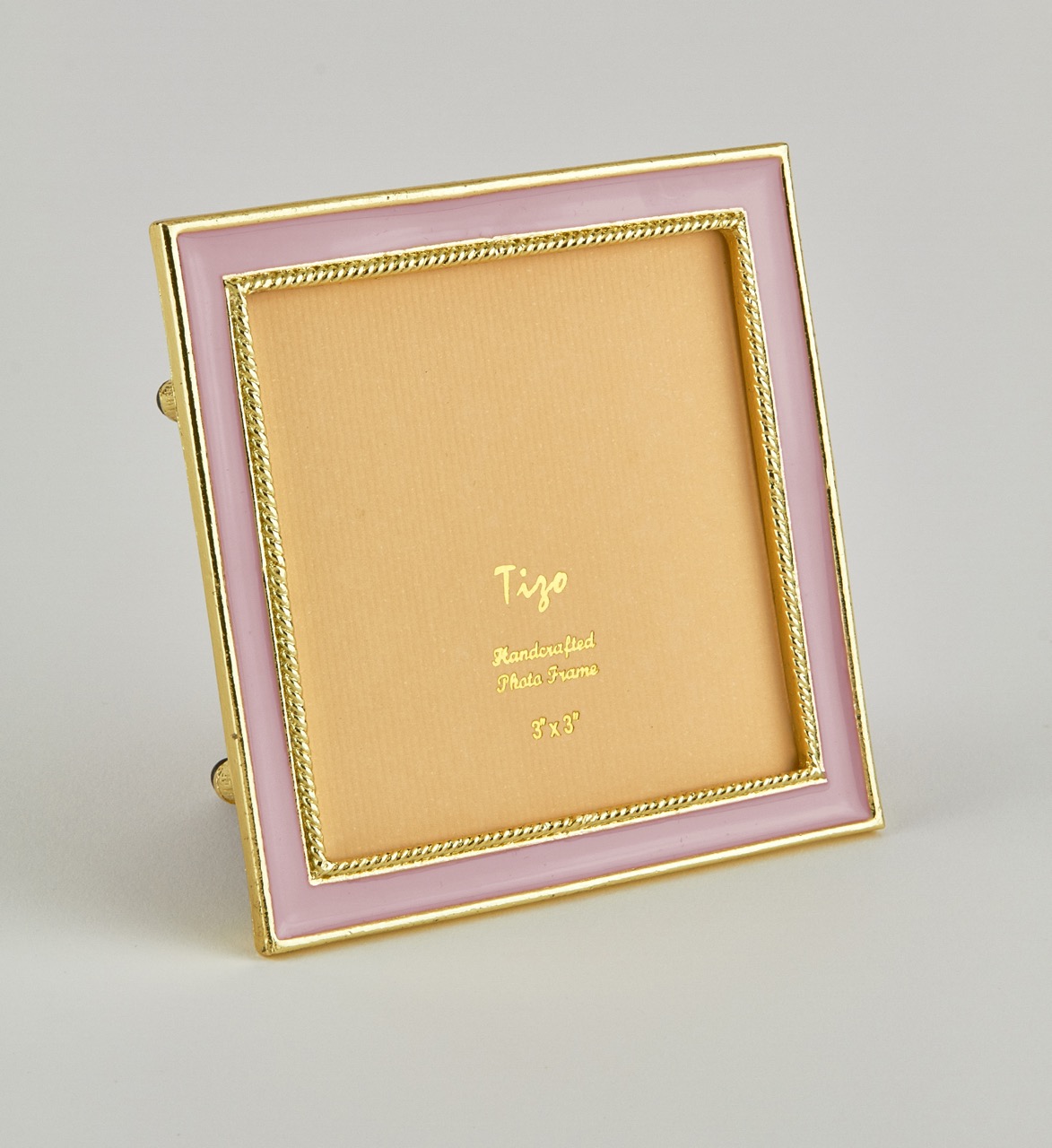Enamel Gold Frame Pink